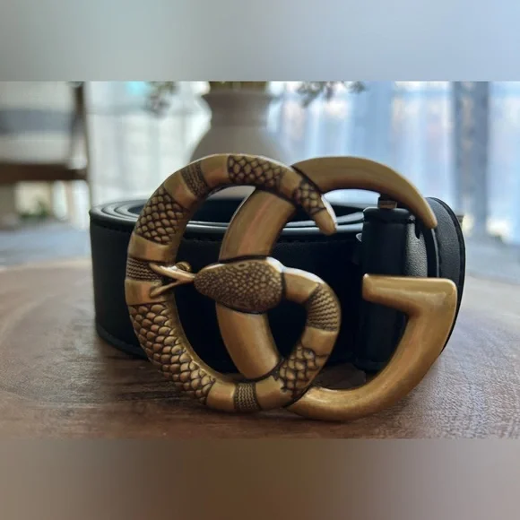G snake fashion belt size 105cm black/gold - Picture 4 of 10